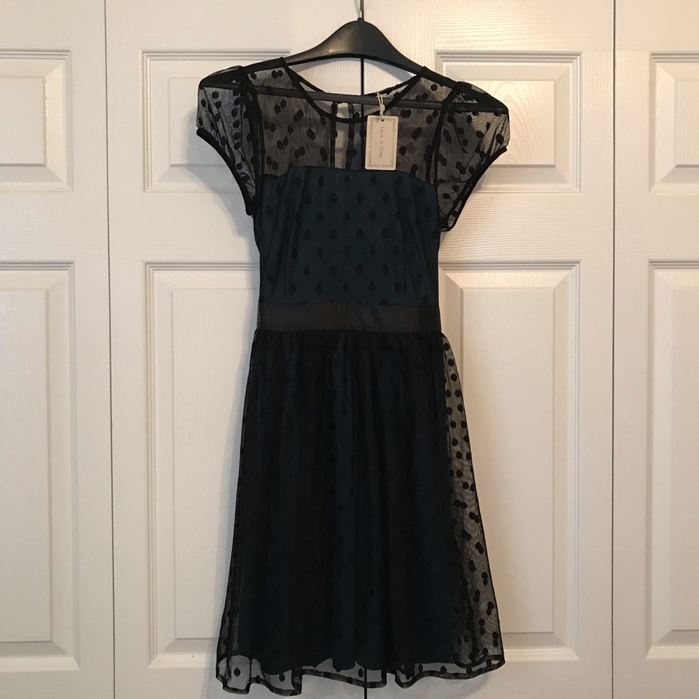 NWT size small Doe and Rea black and green dress